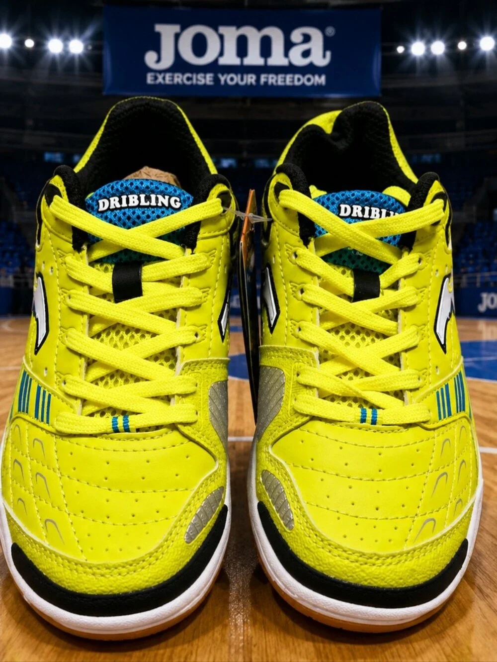 Joma Dribling 209 Piso Indoor Soccer Shoes EU 39 US 6.5 Futsal Neon Yellow Blue